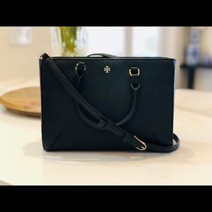 Tory Burch Small Robinson Zip Tote - Black